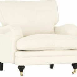 Veke Hetki Nojatuoli Luonnonvalkoinen Solid 03, Messinki/musta Jalat -Veke Myymälä Hetki nojatuoli luonnonvalkoinen