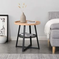 Veke Hilla Sivupöytä 50 Cm Tammi/musta -Veke Myymälä Hilla sohvapoyta 50O miljoo