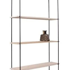 House Nordic Eindhoven Seinähylly Musta/puu -Veke Myymälä HouseNordic Eindhoven seinahylly