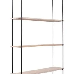 House Nordic Eindhoven Seinähylly Musta/puu -Veke Myymälä HouseNordic Eindhoven seinahylly 3