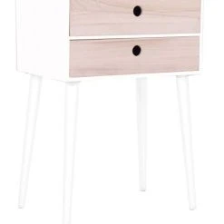 House Nordic Rimini Yöpöytä 2-laatikolla Valkoinen/puu