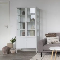 House Nordic Brisbane Korkea Vitriini 80x35x180 Cm Mattamusta -Veke Myymälä House nordic brisbane korkea vitriini 4ovella valkoinen 8