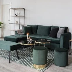 House Nordic Gamby Pouf Rahi Tummanvihreä Sametti