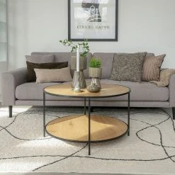 Veke Myymälä -Veke Myymälä House nordic vita pyorea sohvapoyta 80cm tammi musta miljoo2