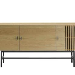 Veke Korte Tv-taso 180x42x70 Cm Tammi/musta -Veke Myymälä Korte tv taso edesta