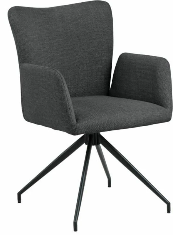 Ei Brändiä Laura Tuoli Tummanharmaa Basel 19, Mustat Jalat 3 Ei Brändiä Laura Tuoli Tummanharmaa Basel 19, Mustat Jalat