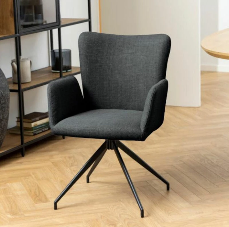 Ei Brändiä Laura Tuoli Tummanharmaa Basel 19, Mustat Jalat 5 Ei Brändiä Laura Tuoli Tummanharmaa Basel 19, Mustat Jalat - Image 3