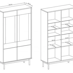 Eureka Milo Vitriini Leveä Tammi/harmaa