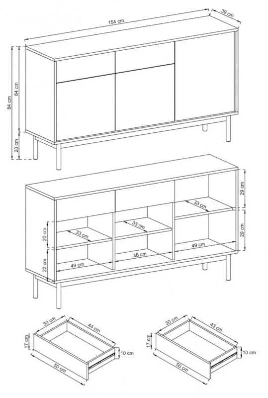 Eureka Milo Senkki 154x39 Cm Tammi/harmaa 4 Eureka Milo Senkki 154x39 Cm Tammi/harmaa - Image 2