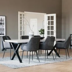 Rowico Brooklyn Ruokapöytä 220x95 Cm Valkoöljytty Tammi/musta X-jalka -Veke Myymälä Rowico Brooklyn ruokapoyta x jalalla 12