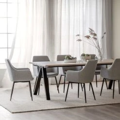 Rowico Carradale Ruokapöytä 220x100 Cm Valkopesty/musta V-jalalla -Veke Myymälä Rowico Carradale ruokapoyta 220x100cm valkopesty musta V jalalla 4