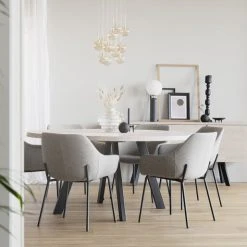 Rowico Fred-Haley 6-hengen Pyöreä Ruokailuryhmä Valkolakattu Tammi/vaaleanharmaa -Veke Myymälä Rowico Fred Haley 6 hengen pyorea ruokailuryhma 1