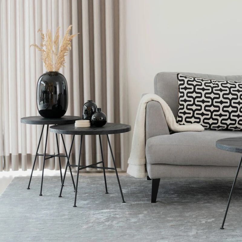 Rowico Grafton Sarjapöytä Ø50/Ø40 Musta/musta Metalli 5 Rowico Grafton Sarjapöytä Ø50/Ø40 Musta/musta Metalli - Image 3