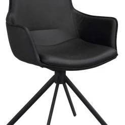 Rowico Lowell Pyörivä Nojatuoli Nahkaverhoiltu Musta -Veke Myymälä Rowico Lowell nojatuoli nahkaverhoiltu musta pyoriva jalka 3