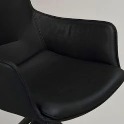 Rowico Lowell Pyörivä Nojatuoli Nahkaverhoiltu Musta -Veke Myymälä Rowico Lowell nojatuoli nahkaverhoiltu musta pyoriva jalka 8