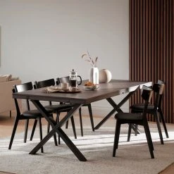 Rowico Brooklyn Ruokapöytä 220x95 Cm Valkoöljytty Tammi/musta X-jalka -Veke Myymälä Rowico brooklyn ruokapoyta 220x95cm X jalalla t