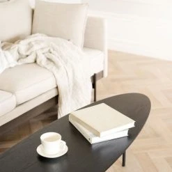 Rowico Colton Ovaali Sohvapöytä 180x50 Cm Musta