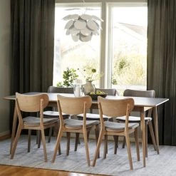 Rowico Dawsone Jatkettava Ruokapöytä 200x90+45 Cm Harmaa/valkopesty Tammi -Veke Myymälä Rowico dawsone ruokapoyta 200x90 cm harmaa valkopesty tammi 4