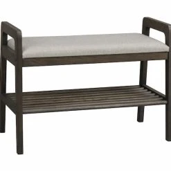 Rowico Inverness Eteispenkki Kenkätelineellä Ruskea/beige -Veke Myymälä Rowico inverness penkki 75x40 ruskea beige 2