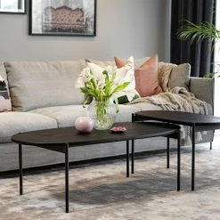 Rowico Skye Ovaali Sohvapöytä 120x60 Musta/musta