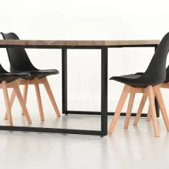 Veke Ruska-Salla 4-hengen Ruokailuryhmä Antiikkipetsattu/musta/musta -Veke Myymälä Ruska Salla 4 hengen ruokailuryhma manty musta musta 3 0