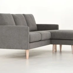 Veke Saarni Divaanisohva Harmaa Thomas 02, Jalat RI-18 Valkoinen öljytty Tammi