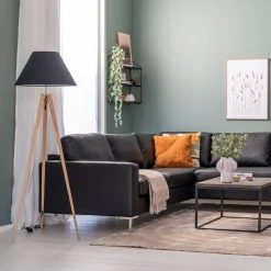 Veke Toronto Avokulmasohva Vasen Musta Madryt Noir 910 PU-keinonahka, L1-metallijalat