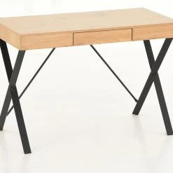 Veke Aarni Työpöytä X-jalalla Tammi/musta -Veke Myymälä Veke Aarni tyopoyta x jalalla tammi musta 1 1