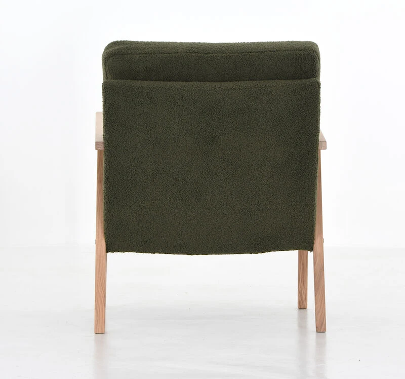 Veke Airy Teddy Nojatuoli Tummanvihreä Oreo 14, Valkaistu Tammi Jalat - Image 2