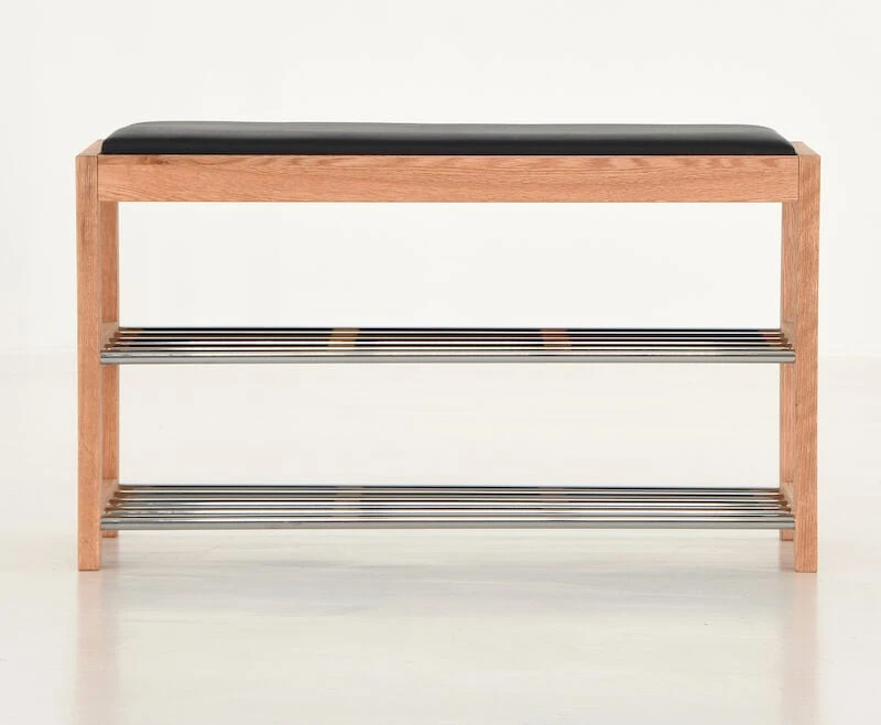 Veke Arki Eteispenkki Kenkätelineellä Tammi/musta 4 Veke Arki Eteispenkki Kenkätelineellä Tammi/musta - Image 2