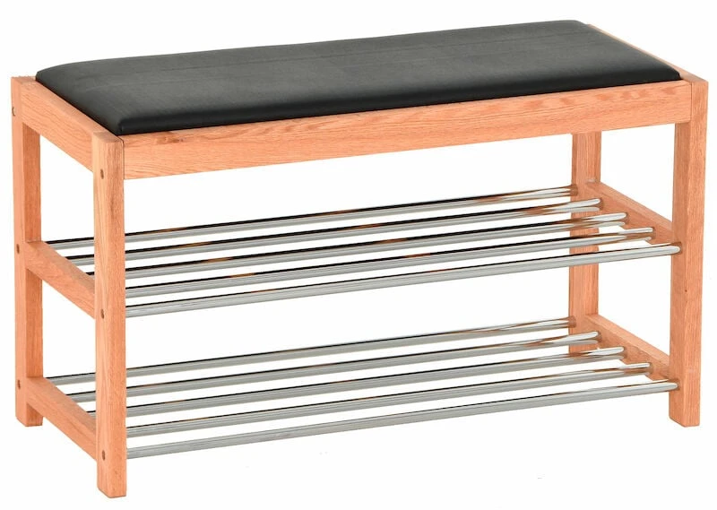 Veke Arki Eteispenkki Kenkätelineellä Tammi/musta 3 Veke Arki Eteispenkki Kenkätelineellä Tammi/musta