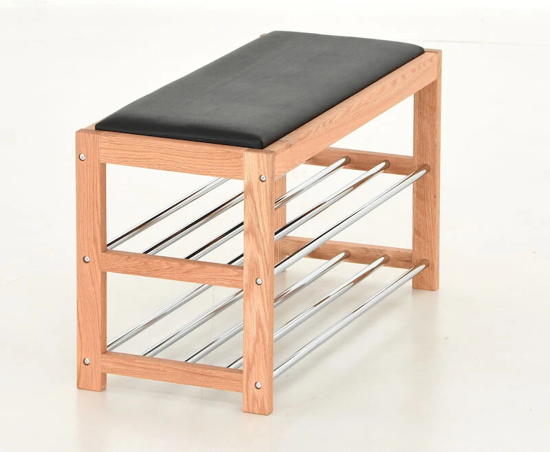 Veke Arki Eteispenkki Kenkätelineellä Tammi/musta 5 Veke Arki Eteispenkki Kenkätelineellä Tammi/musta - Image 3