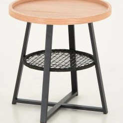 Veke Hilla Sivupöytä 50 Cm Tammi/musta -Veke Myymälä Veke Hilla sivupoyta 50 cm tammi musta 1 1