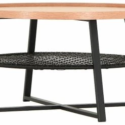 Veke Hilla Pyöreä Sohvapöytä 80 Cm Tammi/musta -Veke Myymälä Veke Hilla sohvapoyta 80 cm tammi musta 1 0