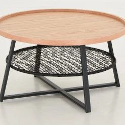 Veke Hilla Pyöreä Sohvapöytä 80 Cm Tammi/musta -Veke Myymälä Veke Hilla sohvapoyta 80 cm tammi musta 1 1