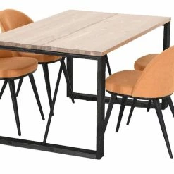 Veke Honka-Louna 4-hengen Ruokailuryhmä Antiikki/kitti-tammi -Veke Myymälä Veke Honka Louna 4 hengen ruokailryhma antiikki okra mustat jalat 3