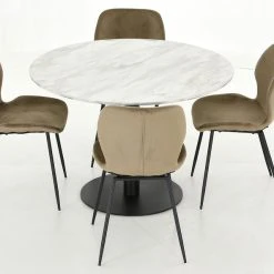 Veke, House Nordic House Nordic Bolzano-Aava 4-hengen Pyöreä Ruokailuryhmä Marmori/musta/beige -Veke Myymälä Veke House Nordic Bolzano Aava 4 hengen pyorea ruokailuryhma marmori musta beige 4 2