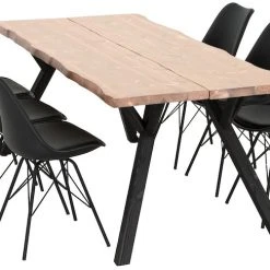 Veke Lana-Oslo 6-hengen Ruokailuryhmä, Musta/antiikkipetsattu -Veke Myymälä Veke House Nordic Oslo Lana 6 hengen ruokailuryhma musta antiikkipetsattu 3 1 1