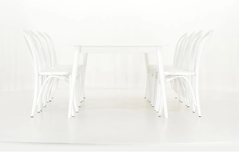 Veke Kaarna-Skara 8-hengen Ruokailuryhmä Valkoinen 5 Veke Kaarna-Skara 8-hengen Ruokailuryhmä Valkoinen - Image 3