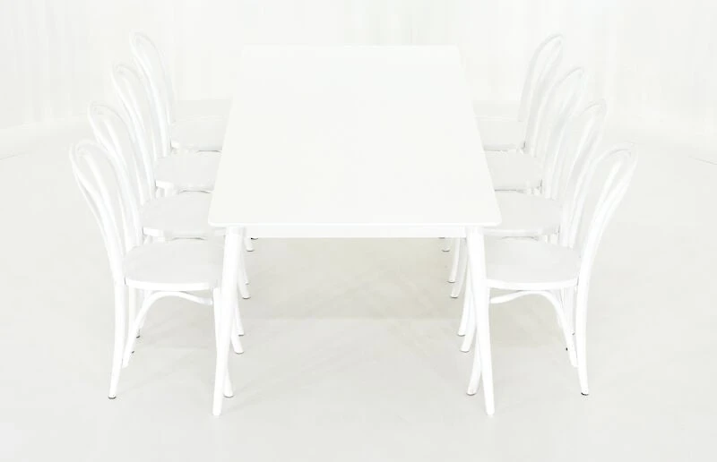 Veke Kaarna-Skara 8-hengen Ruokailuryhmä Valkoinen 4 Veke Kaarna-Skara 8-hengen Ruokailuryhmä Valkoinen - Image 2