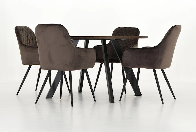 Veke, House Nordic Kaiku-Harbo 4-hengen Pyöreä Ruokailuryhmä Mustavahattu Tammi/musta/ruskea - Image 4