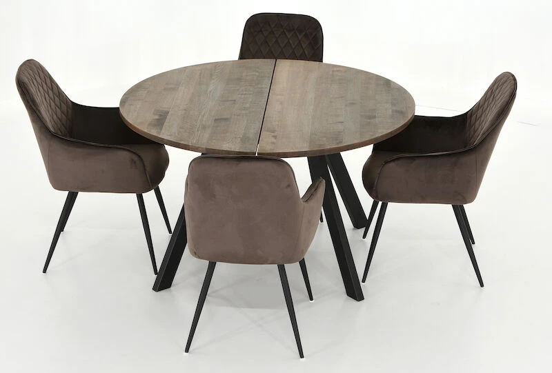 Veke, House Nordic Kaiku-Harbo 4-hengen Pyöreä Ruokailuryhmä Mustavahattu Tammi/musta/ruskea - Image 3