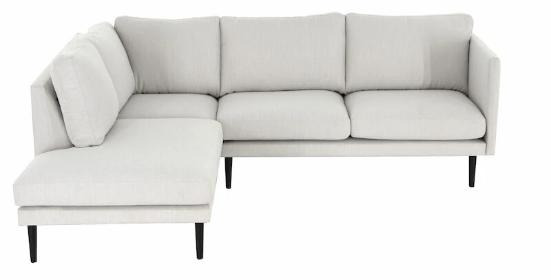 Veke Kajo Avokulmasohva Vasen Luonnonvalkoinen Ronda 06, Mustat Jalat - Image 2