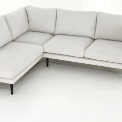 Veke Kajo Avokulmasohva Vasen Luonnonvalkoinen Ronda 06, Mustat Jalat