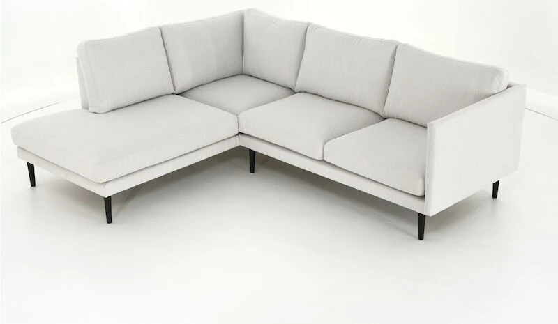 Veke Kajo Avokulmasohva Vasen Luonnonvalkoinen Ronda 06, Mustat Jalat - Image 3