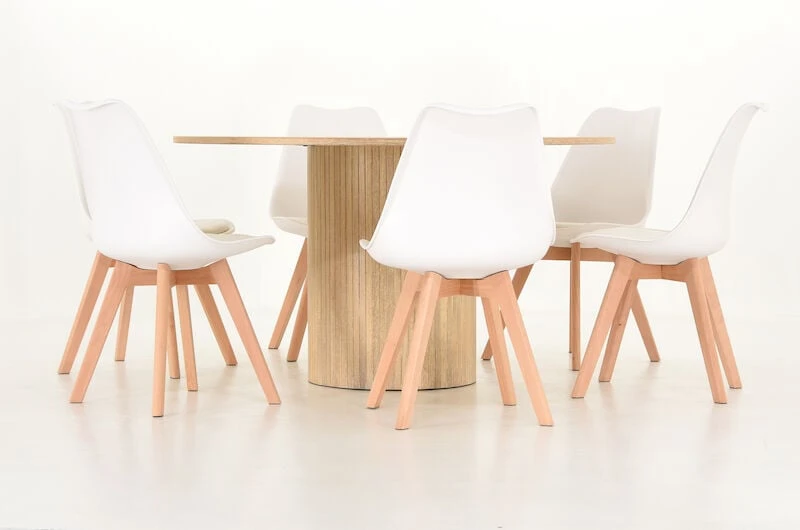 Veke Korpi-Salla Pyöreä 6-hengen Ruokailuryhmä Valkopesty/valkoinen/luonnonväri 4 Veke Korpi-Salla Pyöreä 6-hengen Ruokailuryhmä Valkopesty/valkoinen/luonnonväri - Image 2