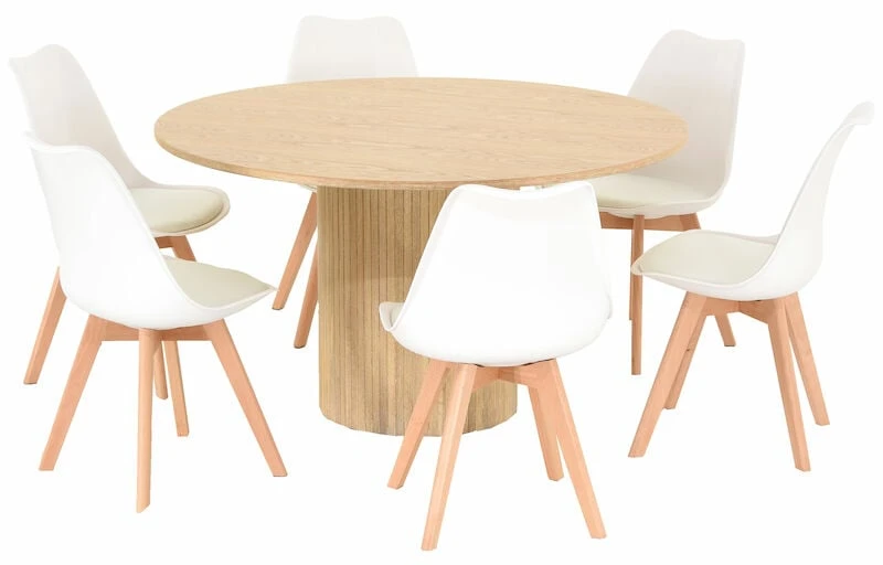 Veke Korpi-Salla Pyöreä 6-hengen Ruokailuryhmä Valkopesty/valkoinen/luonnonväri 5 Veke Korpi-Salla Pyöreä 6-hengen Ruokailuryhmä Valkopesty/valkoinen/luonnonväri - Image 3