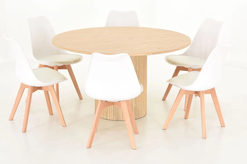 Veke Korpi-Salla Pyöreä 6-hengen Ruokailuryhmä Valkopesty/valkoinen/luonnonväri 6 Veke Korpi-Salla Pyöreä 6-hengen Ruokailuryhmä Valkopesty/valkoinen/luonnonväri - Image 4