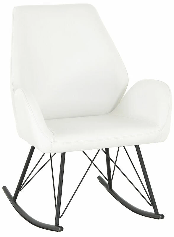 Veke Laine Keinutuoli Valkoinen PU-keinonahka 3 Veke Laine Keinutuoli Valkoinen PU-keinonahka