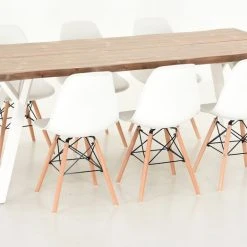 Veke Lana-Elea 6-hengen Ruokailuryhmä Antiikkipetsattu/valkoinen -Veke Myymälä Veke Lana Elea ruokailuryhma 6 hengen antiikkipetsattu valkoinen 1 1